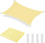 OFFCUP p&auml;ikesepurje, p&auml;ikesekaitse varikatus, ristk&uuml;likukujuline markiis, Oxfordi kangas, veekindel Ripstop, UV kaitse PU kattega, 2 x 3 m aiapurje koos tasuta k&ouml;iega (beež)