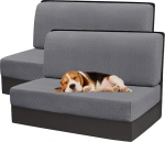 Rv Dinette Kissenbez&uuml;ge, Booth Set, Ersatzbez&uuml;ge f&uuml;r Wohnmobile, Couchkissen, waschbar, Stretch-Jacquard-Sofa-Schonbezug (dunkelgrau, 2er-Set)