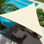 NAKIHOUSE Kolmnurkne p&auml;ikesepurje, 5 x 5 x 5 m, veekindel p&auml;ikesekaitse markiis, 98% UV-kaitsega markiis r&otilde;dule, aeda, terrassile, markiisile, telkimisele, basseinile (beež valge)