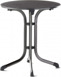 Sieger 3125 Folding Boulevard Table with Vivodur Plate Diameter 68 cm/Iron Grey-Coloured Steel Tubing Frame/Slate-Look Tabletop D&eacute;cor Charcoal Slate