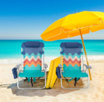 HIGH POINT SPORTS Seljakott kokkupandavad rannatoolid 2 kerget kaasaskantavat lamamistooli rannatooli tugi 113,4 kg matkatoolid 4 asendiga t&auml;iskasvanutele Sinine