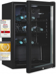 Exquisit klaasuksega k&uuml;lmik GKS120-GT-160C Must | Mahutavus: 118 L | Ukselukk | 3 riiulitariivi | Ringlusventilaator | Seisev seade