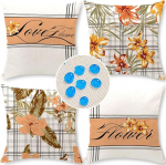 Cirzone Outdoor padjakate komplekt 4 padjakatet 45 x 45 cm Dekoratiivne elutoa linasest riidest dekoratiivse elutoa, aia, r&otilde;du jaoks.