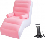 T&auml;ispuhutav lamamistool, kokkupandav diivanitool, laisk diivan, pehme paksendatud PVC, vastupidav m&auml;ngude lamamistool, &otilde;hupink voodile, sise- ja v&auml;listingimustes telkimiseks, roosa koos pumbaga
