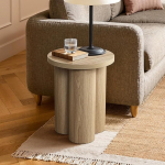 Puidust k&uuml;ljelaud, v&auml;ike &uuml;mmargune laud elutuppa, &ouml;&ouml;kapp v&auml;ikestesse ruumidesse, kaasaegne stiil (naturaalne puidu v&auml;rv, l&auml;bim&otilde;&otilde;t 40 cm x k&otilde;rgus 50 cm)