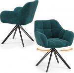 COLAMY p&ouml;&ouml;rlevad toolid s&ouml;&ouml;gituppa, 2-st komplekt, p&ouml;&ouml;rlevad polsterdatud toolid k&auml;etugede ja seljatoega, mugavad k&ouml;&ouml;gitoolid elutuppa ja s&ouml;&ouml;gituppa, roheline