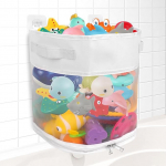 Dreamtop Bath Toy Organizer Bath Toy Storage Suurte avade Bath Toys Tidy Kids Toys Storage Shower Toy Holder koos 4 tugeva isekleepuva konksuga