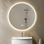 HOROW &uuml;mmargune vannitoa peegel koos valgustusega, 80 cm LED peegel, jahe valge, soe valge, loomulik valguspeegel, timmitav, uduvastane ilma raamita, seinapeegel, IP44 energias&auml;&auml;stu