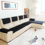 Diivanikate nahast diivanile, Multi-Size Ristk&uuml;likukujuline m&ouml;&ouml;bli kaitsja Slipcover lemmikloomadele, lastele, koertele - diivan ja tugitool must 50 x 150 cm (20 x 59 tolli)