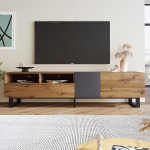 Kahev&auml;rviline TV-kapp, k&auml;epidemevaba disainiga TV-kapp, sahtlite ja uksega madallaud, elutoa m&ouml;&ouml;bli TV-laud, 180 cm pikkune