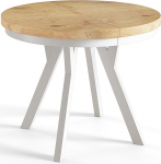 EVO &uuml;mmargune s&ouml;&ouml;gilaud pikendatav laud l&auml;bim&otilde;&otilde;t 80 cm kuni 130 cm Lancelot puidust jalgadega valge