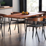 LAMO Manufaktur LUB-01-A-004-9005Cr S&ouml;&ouml;gilaud, k&ouml;&ouml;gilaud, kirjutuslaud, kohvilaud t&auml;ispuidust, tahutud servaga, 100 x 80 x 76 cm (AxWxH), Creative, tume / must