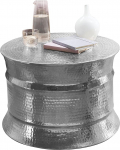 Wohnling kohvilaud 62 x 41 x 62 cm Alumiiniumist h&otilde;bedane k&uuml;ljelaud Oriental Round Flat Hammered Metal Design elutoa laud Modern Lounge Table India House Table Small
