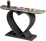 Marmor-Konsolentisch, Console Table Eingangstisch F&uuml;r Die Inneneinrichtung Mit Metallrahmen, Moderner Eingangstisch, F&uuml;r Eingang, Flur, Vorzimmer, Wohnzimmer(Black+Gray,120cm/47.2")