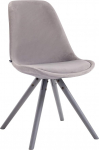 CLP Toulouse Retro tool Velvet Round kvaliteetsete istmepatjadega, tugevad puitraamiga lamamistoolid, istme k&otilde;rgus 48 cm, v&auml;rv: V&auml;rv: Hall, Raami v&auml;rv: V&auml;rviline v&auml;rvus: Hall, Raami v&auml;rvus: Halli: Hall