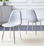 Cullompton Dining Chair with Metal Legs Upholstered Grey for Kitchen Home Office