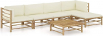 Festnight Garden Lounge Furniture, Patio Garden Furniture Set, Bambus Garden Lounge Diivan, Outdoor Couch Set, Garden Diivan Set, Patio Furniture, 6 t&uuml;kki
