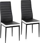 Komplekt 2 s&ouml;&ouml;gitooli, PU nahast s&ouml;&ouml;gitoolid, ergonoomilise seljatoega k&ouml;&ouml;gitoolid (2 musta + valge)