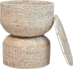 happimess SAT1000C Bhola Hourglass, K&auml;sitsi kootud h&uuml;atsintist hoiulaud kaanega, hoiustamiseks ja kaunistamiseks magamistoas, elutoas, k&ouml;&ouml;gis, s&ouml;&ouml;gitoas, esikusse, k&uuml;lalistetuppa