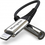 Mangotek Asendus iPhone k&otilde;rvaklappide adapterile, l&auml;ikiv ja punutud Lightning 3,5 mm k&otilde;rvaklappide pesa adapterile Audio Dongle k&otilde;rvaklappide Aux adapter Apple iPhone 12 Pro Max Mini 11 SE 7 8 Plus X XS XR jaoks