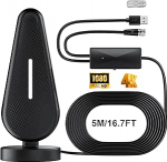 Suure j&otilde;udlusega sise-TV antenn - optimeeritud 720p, 1080p, 4K jaoks - Erakordne TNT kanalite vastuv&otilde;tt siseruumides t&auml;iusliku telekogemuse tagamiseks.