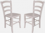 Dmora - Set of 2 Classic Wooden Chairs for Dining Room, Kitchen or Living Room, Made in Italy, cm 46 x 42 H87, Seat Height cm 47, Colour White