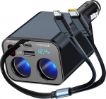 T&otilde;mmatav sigaretis&uuml;&uuml;taja jaotur 2 kambrit auto UAB C laadija 12 V 24 V USB adapter pesa 159 W Splitter pesa adapter kiirlaadija mobiiltelefoni GPS armatuurkaamera istme k&uuml;tmiseks