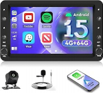 [4G + 64G] Inefala Android 15 autoraadio Alpha 159 jaoks koos traadita Carplay Androidiga, 7-tolline puuteekraaniga raadio koos GPS WiFi RDS/FM Bluetooth EQ SWC tagurduskaamera mikrofoniga