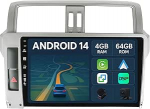 [4G + 64G] IPS 10.1-tolline Android 14 autoraadio Toyota Land Cruiser Prado 150 2013-2017 koos Navi Octa Core'iga [Sisseehitatud CarPlay/Android Car/DSP/peegel Link/GPS Navi/360 Camera/Bluetooth 5.0