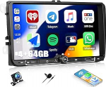 CAMECHO 4+64G 7-tolline DSP autoraadio Golf 5 6 VW Polo Touran Tiguan Passat B6 B7 Seat Skoda koos tagurduskaameraga Traadita Carplay, Android 13 Bluetooth raadio Android Car WiFi GPS FM/RDS +