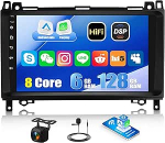 CAMECHO 6+128G 8-Kern Android 15 Autoradio f&uuml;r Mercedes Benz B-klass W245 Viano Vito W639 Sprinter, 9 Zoll HIFI Bluetooth Radio mit Wireless Carplay GPS WIFI Android auto FM RDS +Canbus Tagasiside kaamera