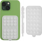 OCTOBUDDY Double - kahepoolne silikoonist iminappide hoidik mobiiltelefonile - k&auml;edeta iminappide hoidik selfie'de ja videote tegemiseks - &uuml;hildub iPhone'i ja Androidiga - 2,6" x 3,9", l&auml;bipaistev