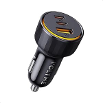 VOLTME USB-C sigaretis&uuml;&uuml;taja adapter, 65 W 3 pordi kiirlaadija LED-laadimisindikaatoriga 12 V auto tarvikud, mis &uuml;hilduvad iPhone 17 Pro Max 16 15 Samsung Galaxy S25 S24 Huawei, GPS ja