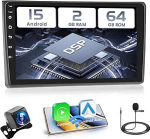 Hikity [2+64GB] Android 15 autoraadio Audi A4 S4 RS4 8E B6 B7 (2000-2009) raadio traadita Carplay Android auto, 9-tolline IPS puuteekraaniga raadio koos tahavaate kaamera, Bluetooth, Navi, WiFi, DSP peegeliga