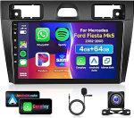 4G 64G VECHTEL 9-tolline Bluetooth autoraadio Ford Fiesta Mk5 2002-2008 Carplay Android Auto Traadita, DSP EQ, 1280 x 720, WiFi GPS Navi, Mirror Link, RDS/FM raadio 2 DIN koos AHD tagurduskaameraga