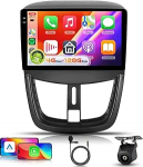 【4+128G】 Hodozzy Carplay Autoradio f&uuml;r Peugeot 207 2006-2015, Android Autoradio 9 Zoll In-Cell Bildschirm mit Android Auto/WiFi/GPS/RDS/FM/Bluetooth/USB+Canbus