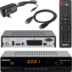 Megasat HD 390 HD SAT vastuv&otilde;tja (HDTV, DVB-S2, HDMI, 1080p, SCART, USB meediapleier, Full HD, Astra eelinstalleeritud) koos netshop 25 HDMI kaabliga