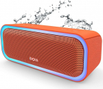 DOSS SoundBox Pro Bluetooth k&otilde;lar, 20 W stereoheli, ekstra bass, IPX6 veekindel, 20 tundi aku, v&auml;rviline valgus, Bluetooth box &otilde;ue, rannale, koju, aeda, oranž