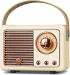 PRUNUS J-999 Mini Bluetooth-k&otilde;lar koos raadio FM-ga, laetav retro raadio Bluetooth-k&otilde;lar, Bluetooth 5.0 / hea heli, toetab USB / TF / AUX / vabak&auml;e k&otilde;nesid (kollane)