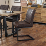 Julian Bowen Brooklyn Chairs Set of 2 Brown Height 89 cm Width 47 cm Depth 65 cm