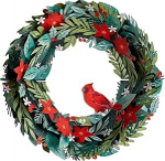 Lovepop j&otilde;ulup&auml;rg, j&otilde;ulukaunistus j&otilde;uluaegaks, 3D paberist p&auml;rg, unikaalne j&otilde;ulukaunistus uksele, h&auml;id p&uuml;hi