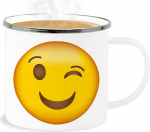 Shirtracer Email Tinamug - Statement - Wink Emoticon - 300 ml - White Silver - Statements Smile Happy New Year with