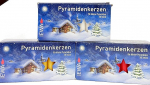 apog-Versand 3 v&auml;ikese p&uuml;ramiidk&uuml;&uuml;nla komplekt, 1 x valge, 1 x punane, 1 x naturaalne, u. 14 x 74 mm, j&otilde;uluk&uuml;&uuml;nlad, advendik&uuml;&uuml;nlad, j&otilde;uluk&uuml;&uuml;nlad, kuusk&uuml;&uuml;nlad, k&uuml;&uuml;nlad, k&uuml;&uuml;nlad