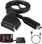 Scart to HDMI Converter, Scart to HDMI kaabel koos USB-kaabliga, All-in-One Scart to HDMI Video Audio Converter Scart sisendiga ja HDMI v&auml;ljundiga, HD 720/1080P HDTV, STB, VHS, Xbox, PS3, Sky jaoks.