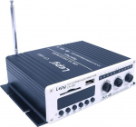 DollaTek LP-V9S 2 x 20W 2CH Hi-Fi Stereo Digital Amplifier koos 3A toiteallikaga DVD CD FM MP3 jaoks - must