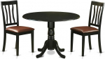 East West DLAN3-BLK-LC Dining Set Black