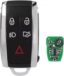 5 nuppu auto kaugjuhtimispuldi Smart Keyless Key Fob Case Shell Uncut Key Blade jaoks Jaguar XF XK XKR 2007 2008 2009 2010 2012 X-Type S-Type (433MHz kaugjuhtimispult)