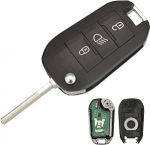 Heart Horse 3 nupuga auto kaugjuhtimispuldi v&otilde;tme kest Peugeot 208 308 508 Key Shell Citroen C3 C4 Cactus asendus auto v&otilde;tme puhul 434 MHz 4A kiip ja aku ja HU83 tera