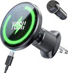 YOSH jaoks Magsafe Car Mount koos laadimisfunktsiooniga 15 W, metallist topeltkonks ja N55 tugevad magnetid, mobiiltelefoni hoidja auto Magsafe laadija ventilatsioonile iPhone 16 15 14 13 12 koos 60 W autolaadijaga