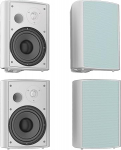 Herdio 800 W 6,5-tolline v&auml;lisk&otilde;lar veekindel seinale paigaldatud patio stereok&otilde;lar siseruumides, v&otilde;imsa bassiga, k&otilde;ikjale sobiv (4 k&otilde;larit valge)